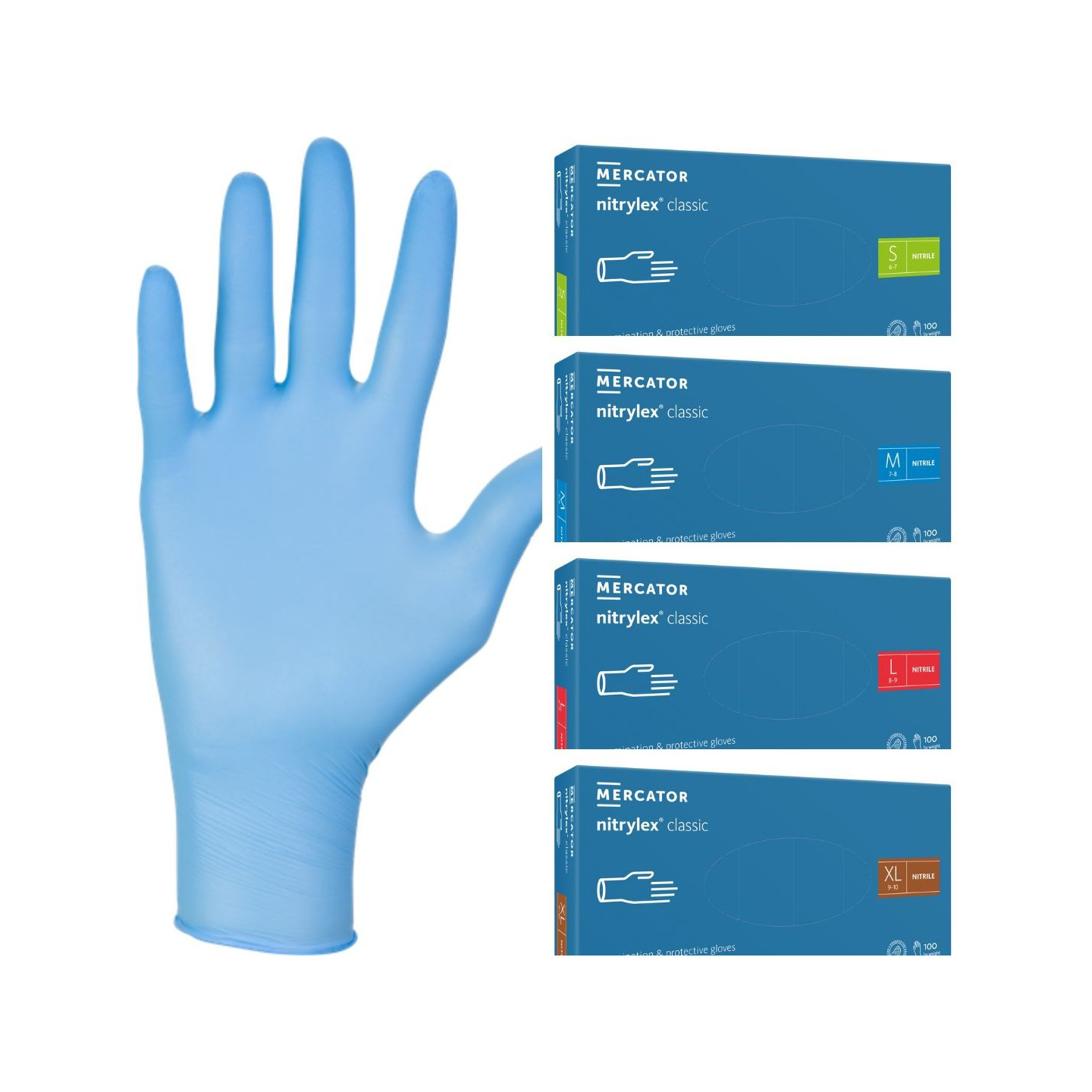 Gants en nitrile bleu (Taille S-M-L-XL)