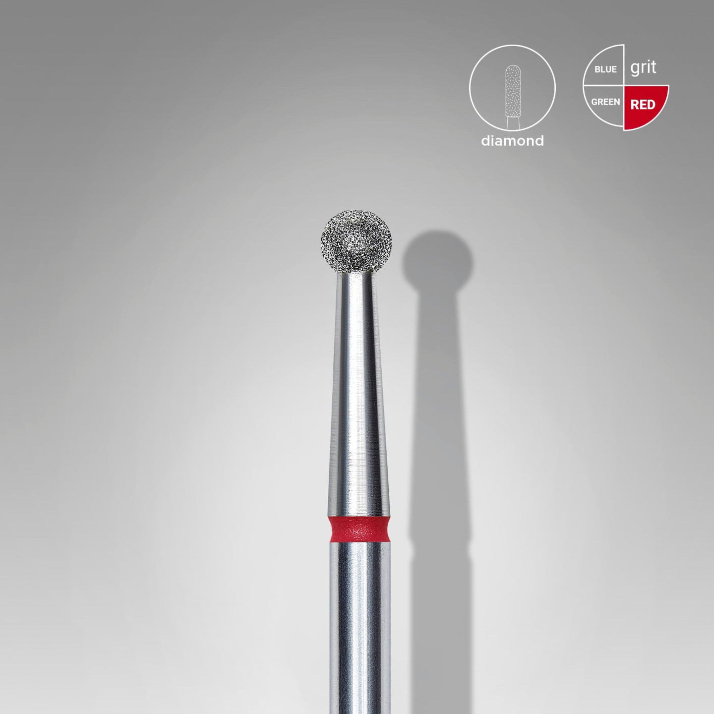 Embout diamant boule - rouge - diamètre 2.7 mm