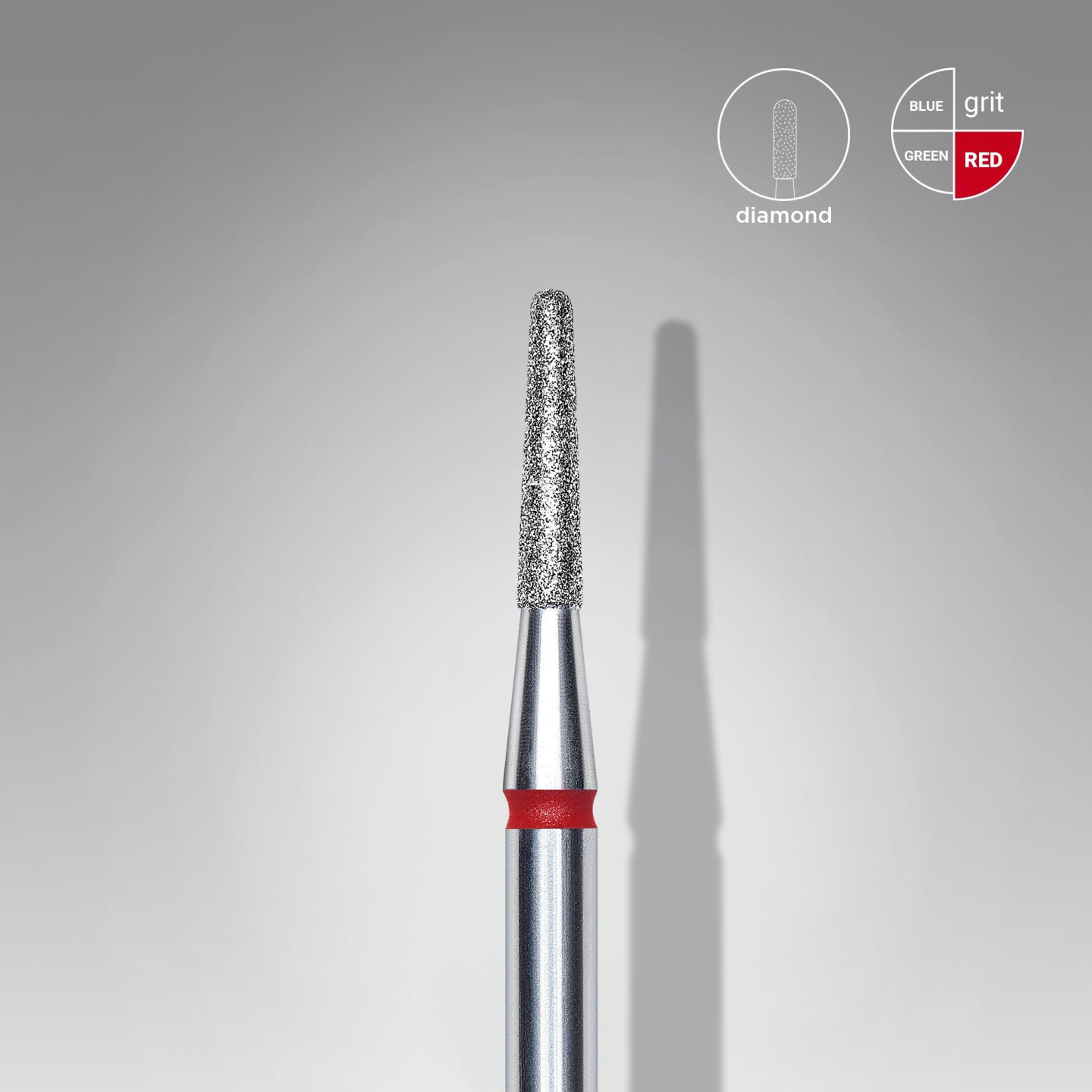 Embout diamant «Frustum», Rouge, Diamètre De La Tête 1.8 Mm, Partie Active 8 Mm