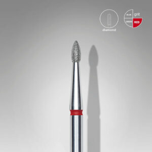 Embout diamant « Bourgeon » Arrondi, Rouge, Diamètre De La Tête 1.8 Mm, Partie Active 4 Mm