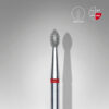 Embout diamant Pointe « Bourgeon », Rouge, Diamètre Tête 2.5 Mm, Partie Active 4.5 Mm