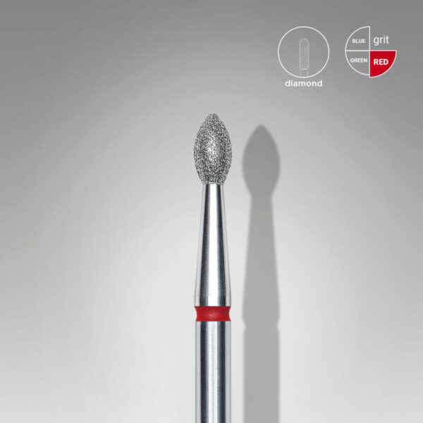 Embout diamant Pointe « Bourgeon », Rouge, Diamètre Tête 2.5 Mm, Partie Active 4.5 Mm