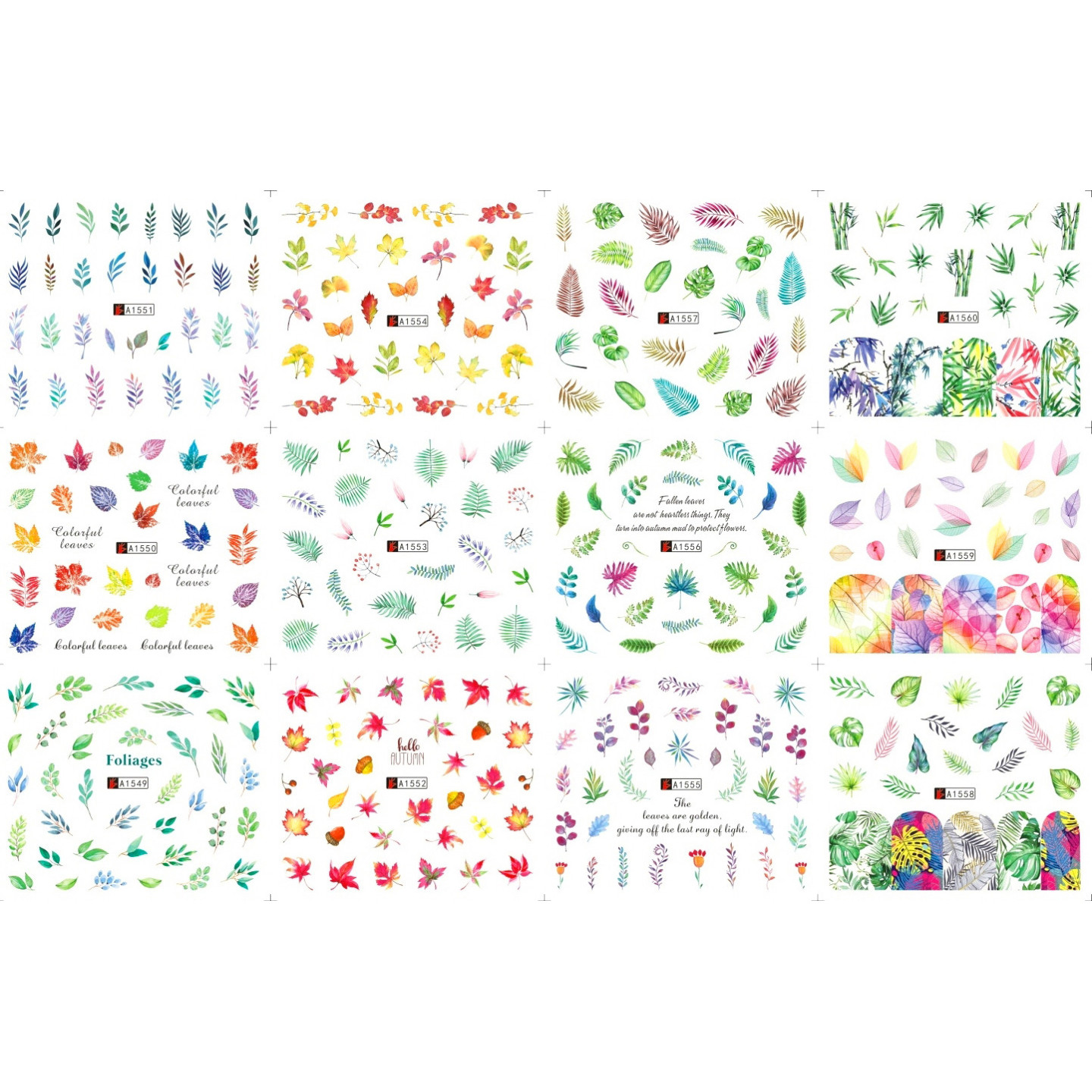 Pack de 60 water decals (A1549 à A1560 - COULEUR) + 12 water decals surprise