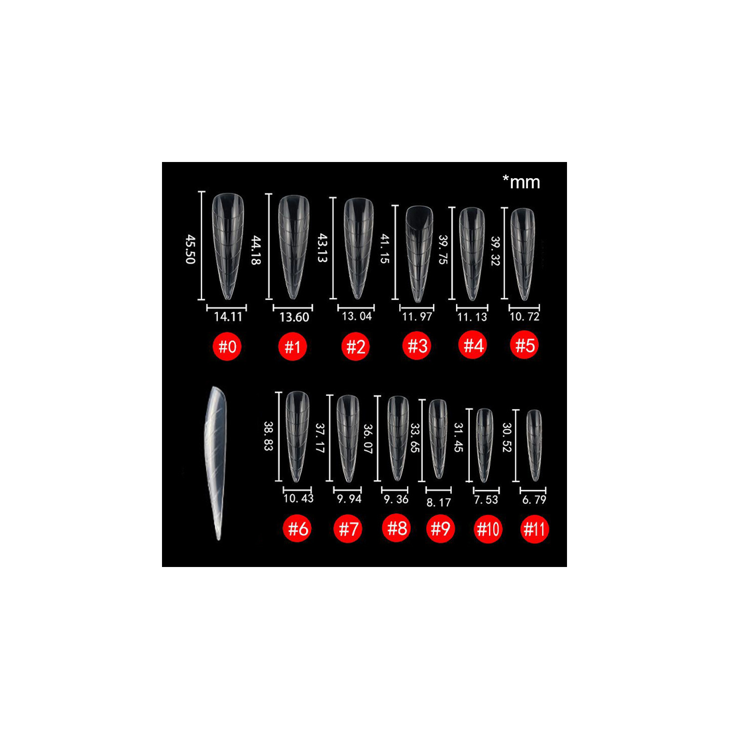 Popits Stiletto - Rond (120 pcs  - pour gel Pro shape)