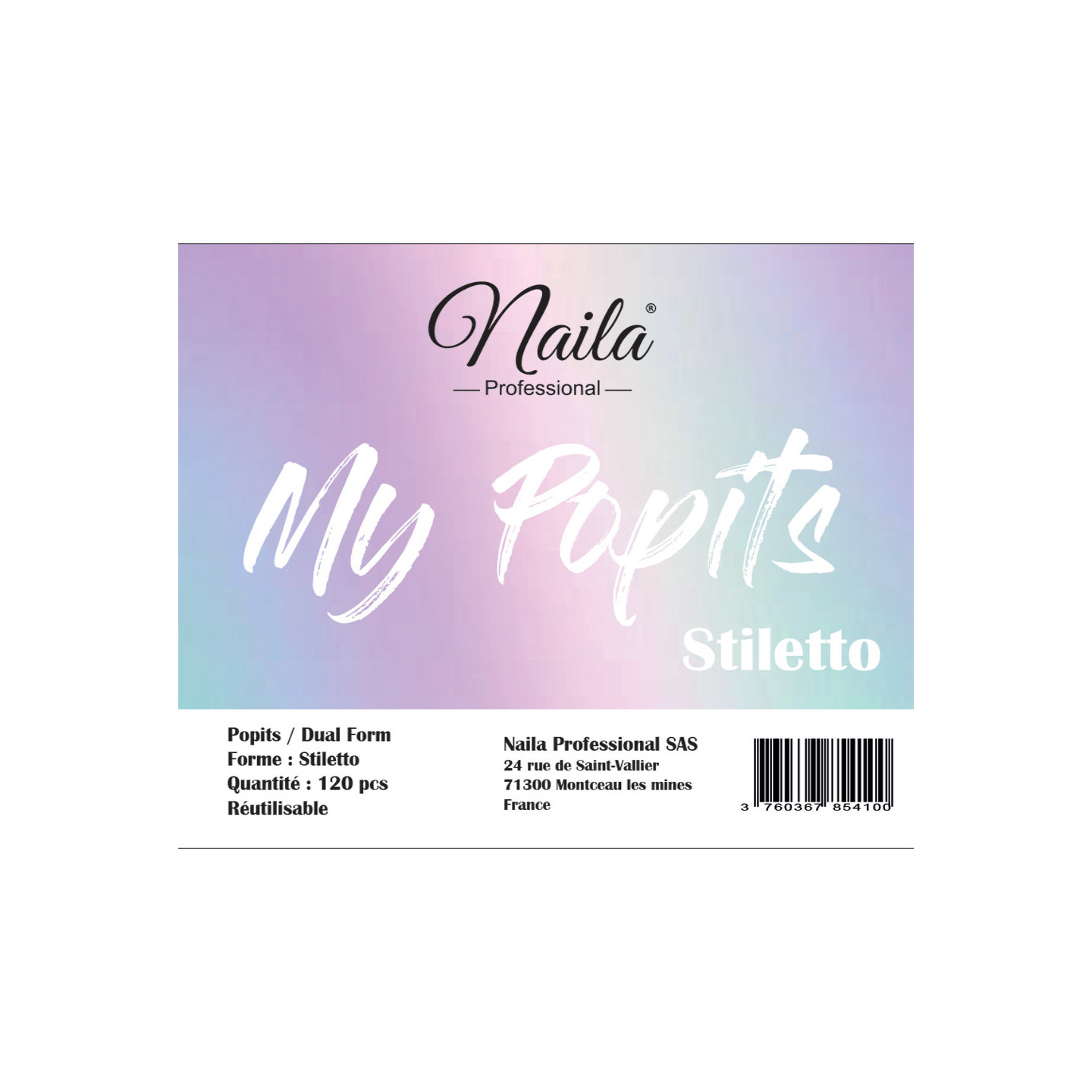 Popits Stiletto - Rond (120 pcs  - pour gel Pro shape)