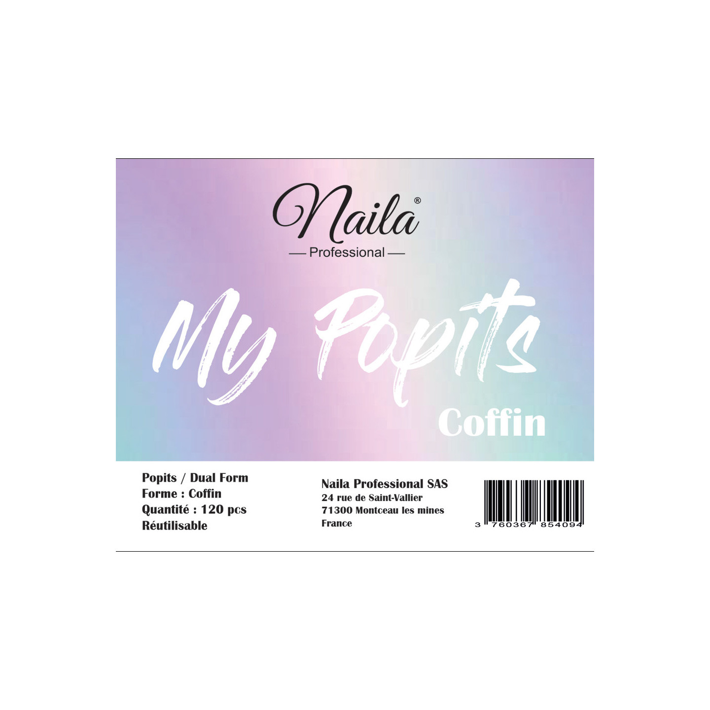 Popits Coffin (120 pcs  - pour gel Pro shape)