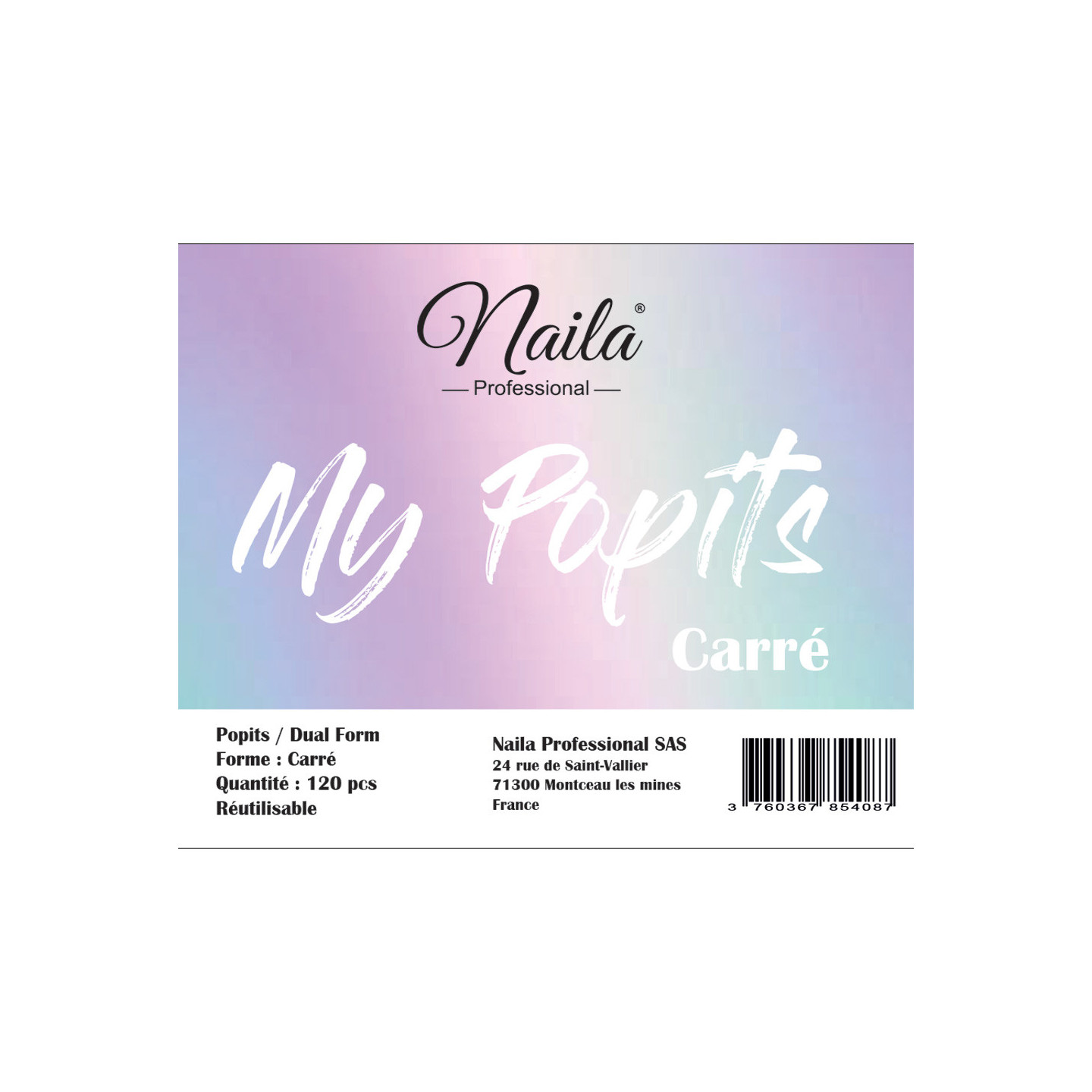 Popits Carré (120 pcs - pour gel Pro shape)
