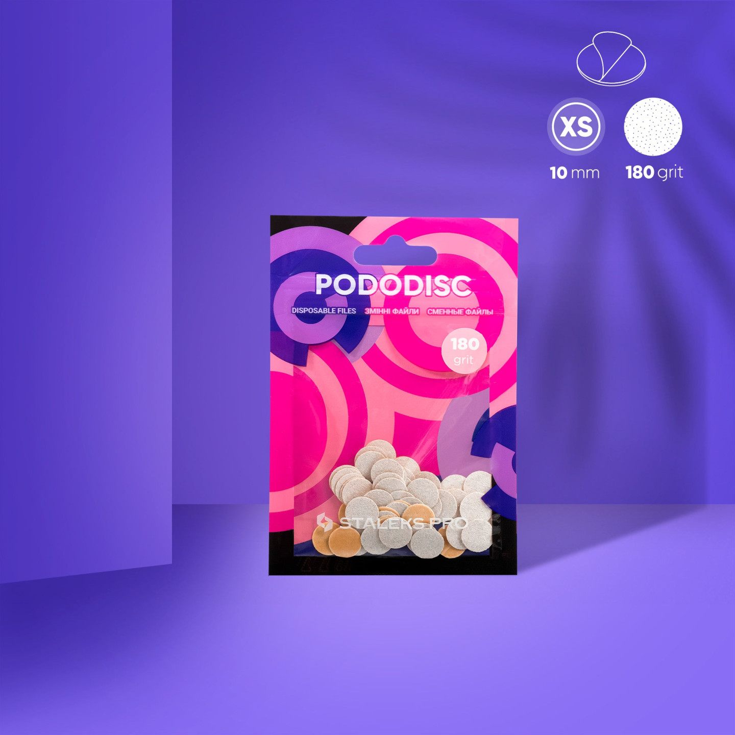 Embouts interchangeables pour disque pédicure PODODISC STALEKS PRO XS (50 pcs-Blanc) - Grain 100-180-240-320
