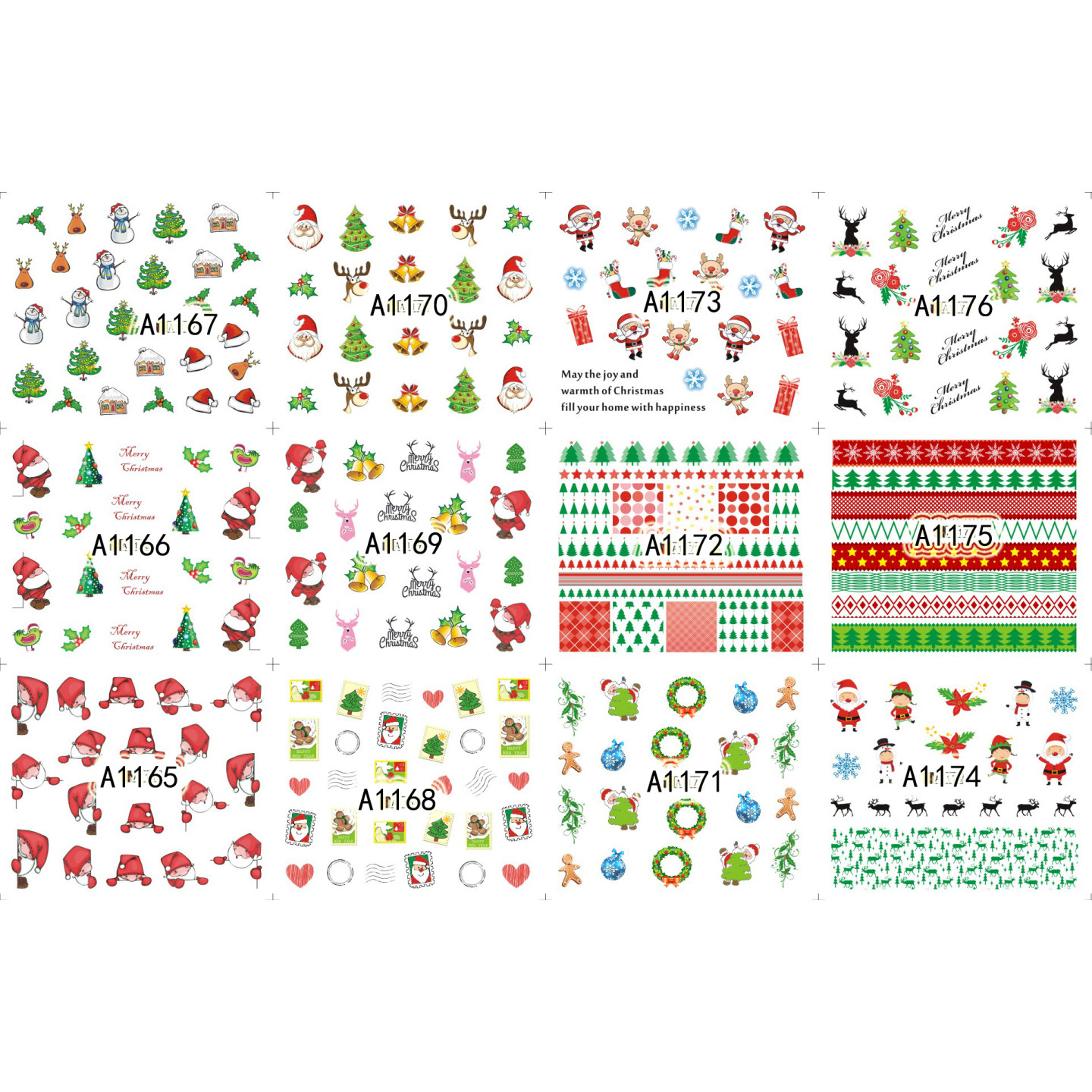 Pack de 60 water decals (A1165 à A1176 - COULEUR) + 12 water decals surprise