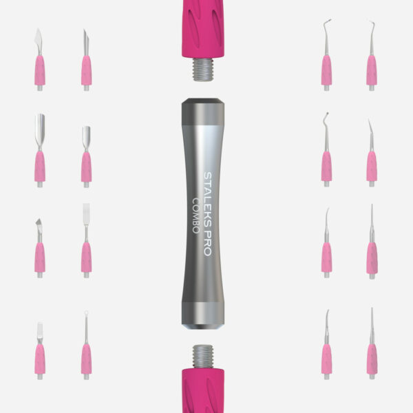 Poignée grise Combo UNIQ (repousse-cuticules interchangeables)