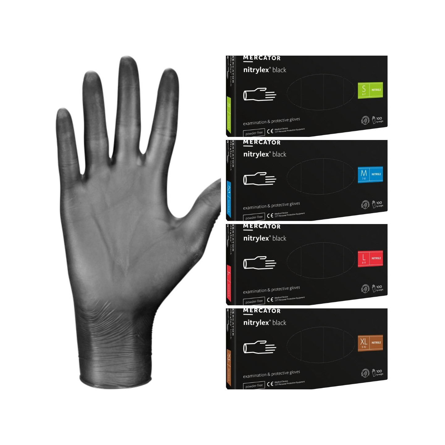 Gants en nitrite noir (Taille S-M-L-XL)